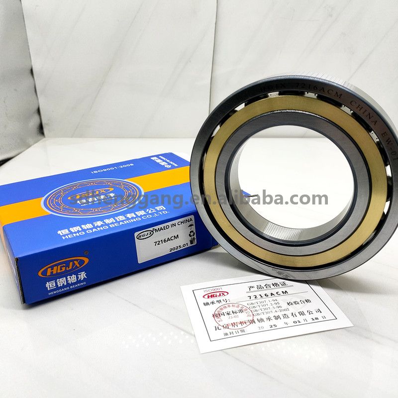 Angular Contact Ball Bearings 7216ACM Single Row Copper Cage 80x140x26mm Used in Machine Tool Spindles